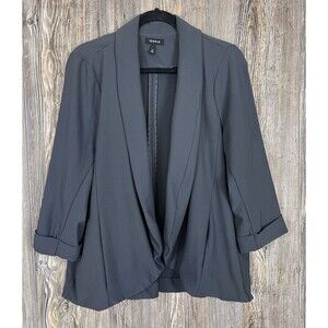 Torrid Boyfriend Blazer Women's 2X Gray Stretch Open Front Cuffed Sleeve Office